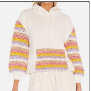 Alice and Olivia crochet grandma core hoodie xs (A)